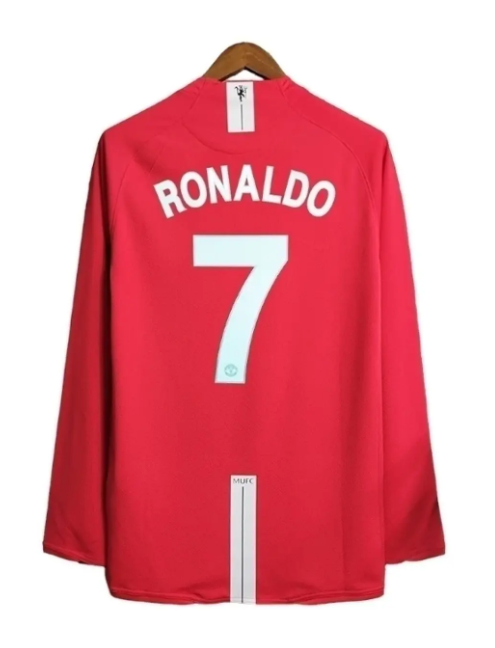 Camisola Retrô Manchester United Principal 08/09 - Manga Comprida