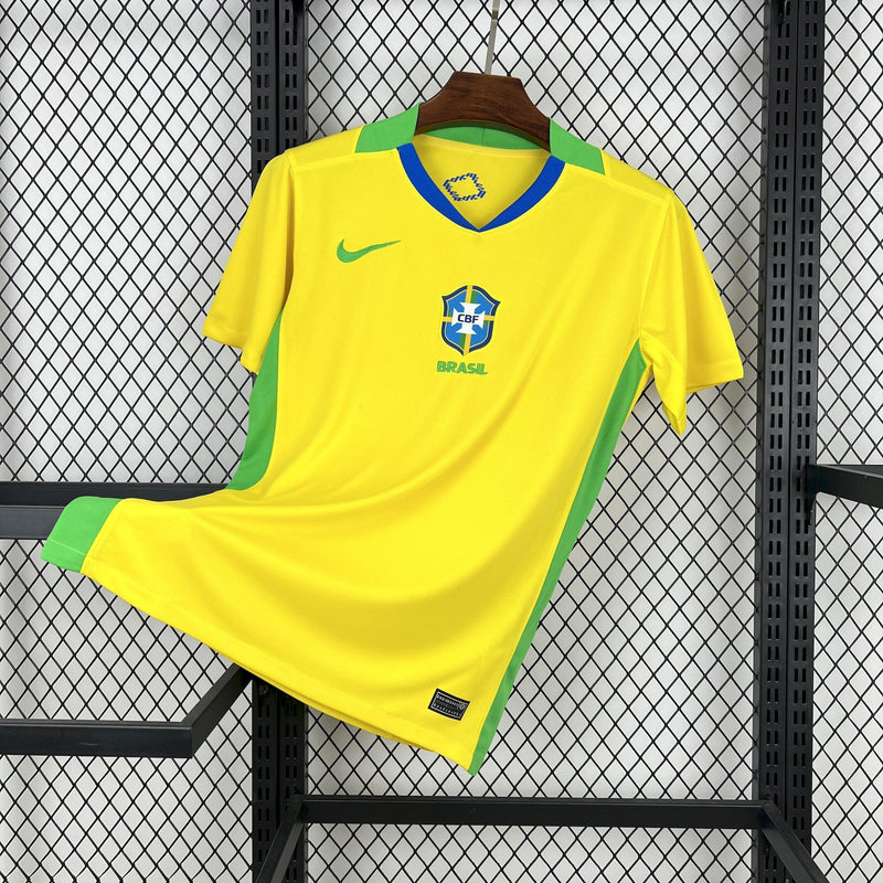 Camisola do Brasil Amarela e Azul - 25-26
